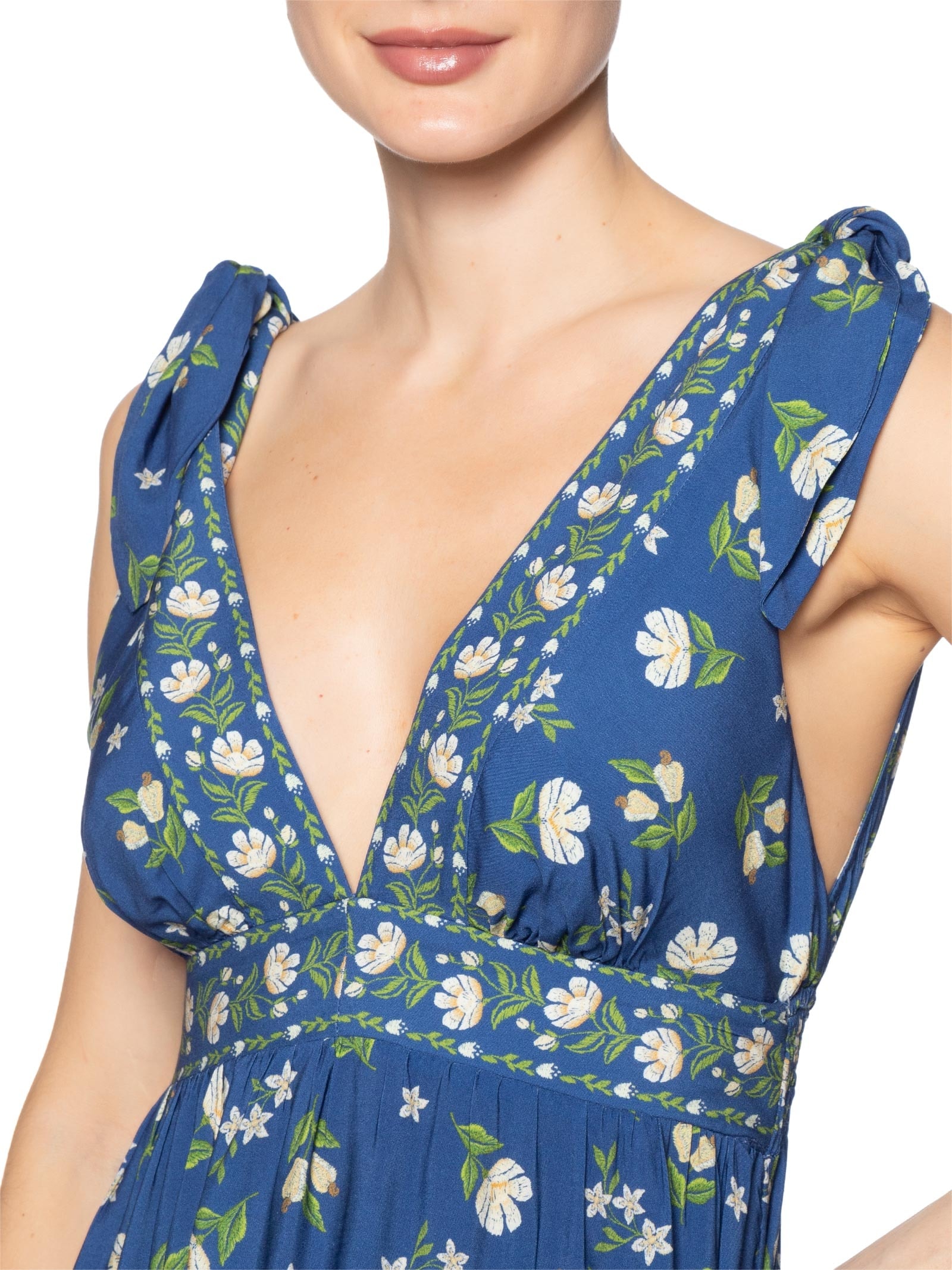 Vestido Marias Jardim de Azaleas Azul Farm