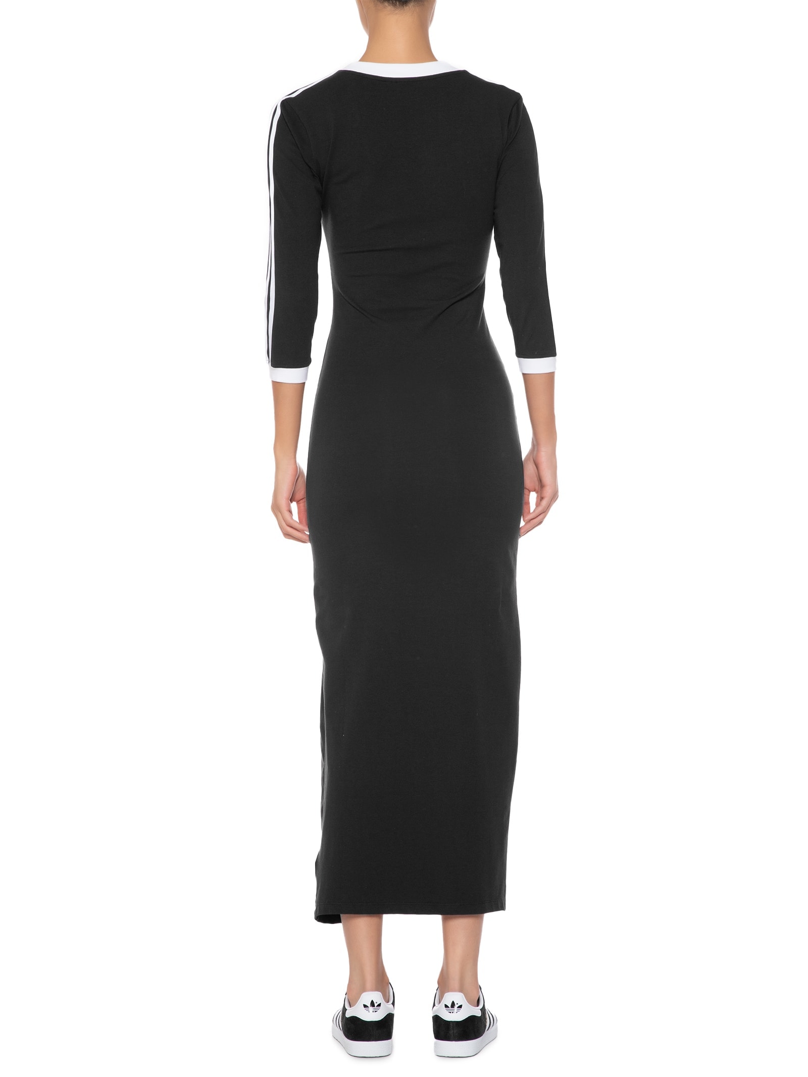 Vestido Maxi Com Fenda Preto Adidas Originals