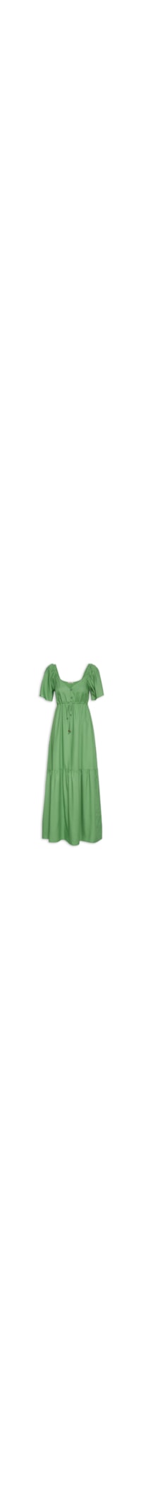 Vestido Maxi Decote C/ Botão - Verde