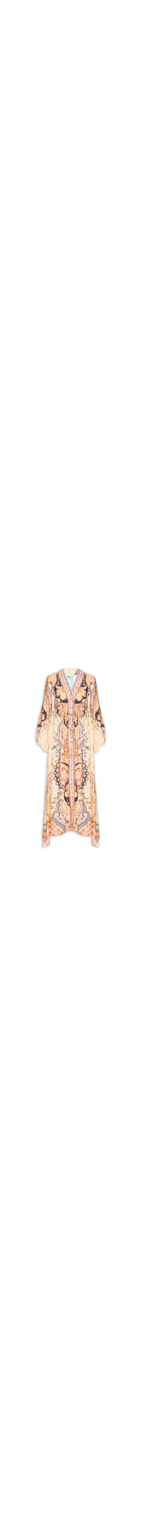 Vestido Maxi Kimono Beleza Boho - Amarelo