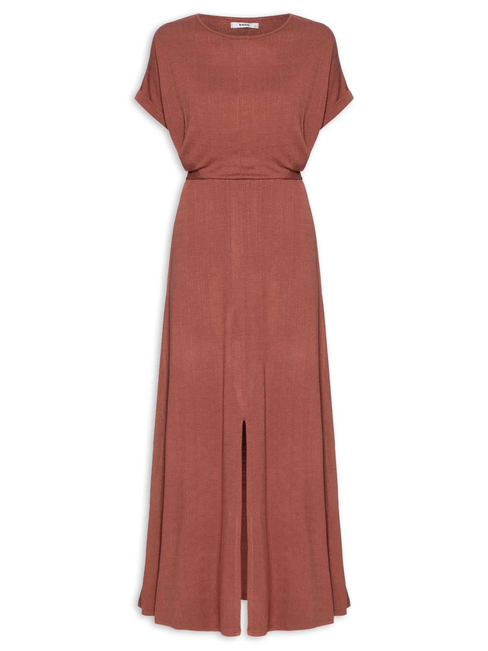 Vestido Maxi Manga Morcego Transpassado Vermelho Basiq