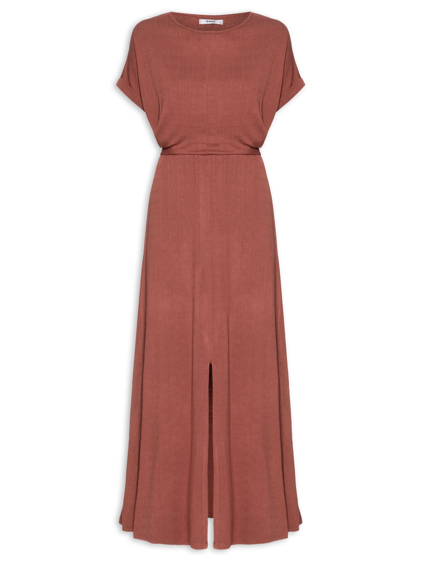 Vestido Maxi Manga Morcego Transpassado Vermelho Basiq