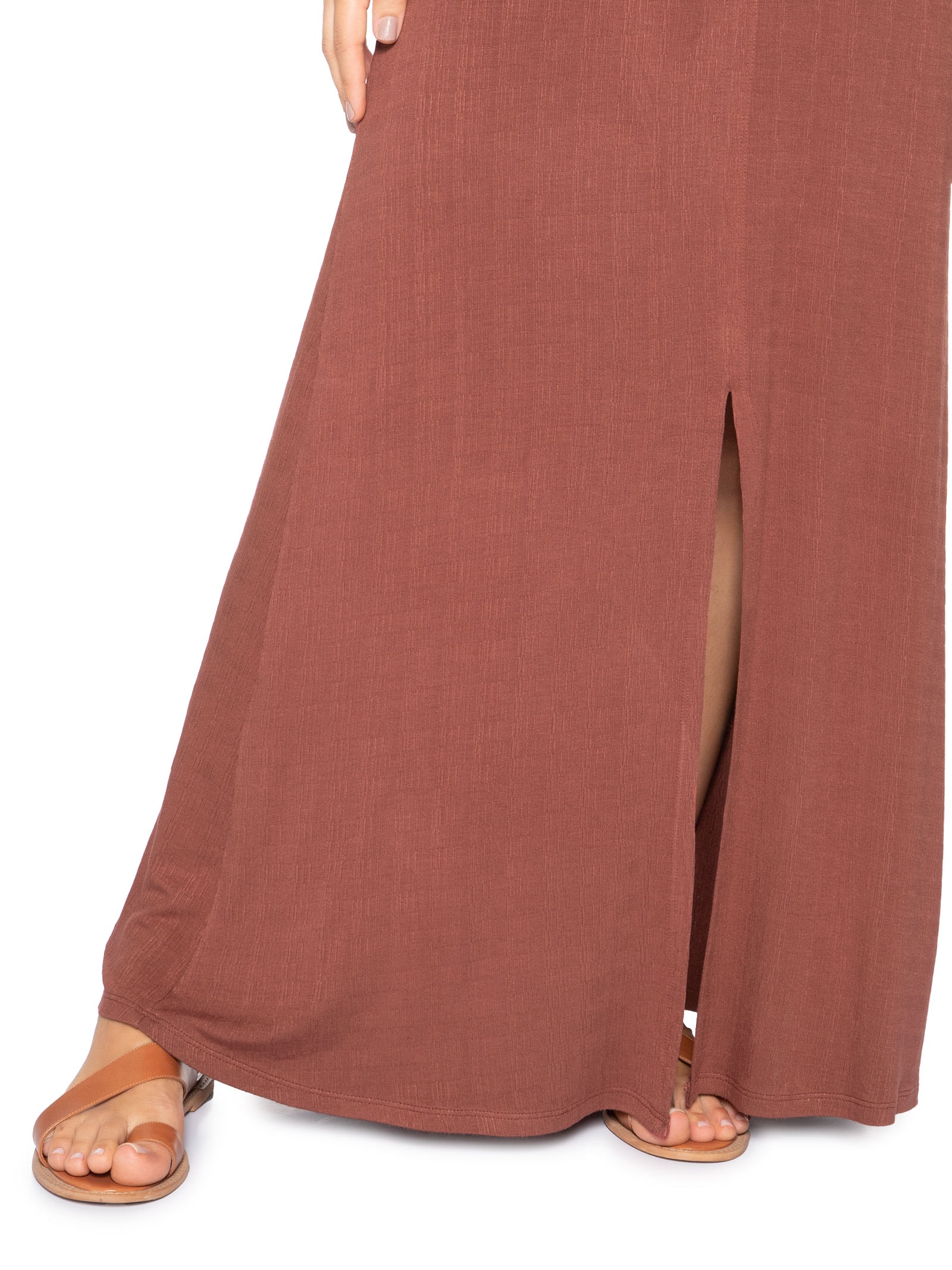 Vestido Maxi Manga Morcego Transpassado Vermelho Basiq