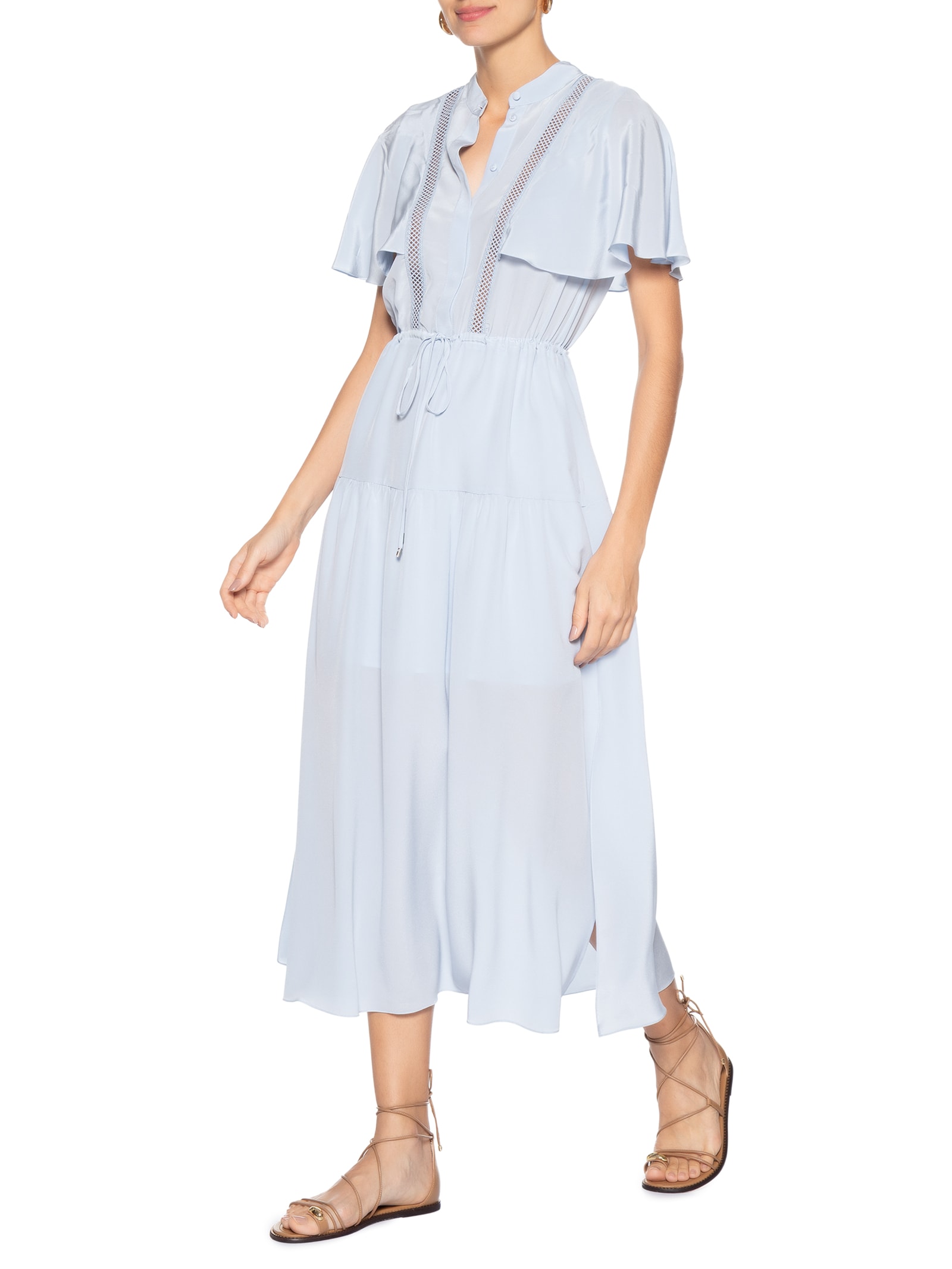 Vestido Maxine Seda Azul Le Lis