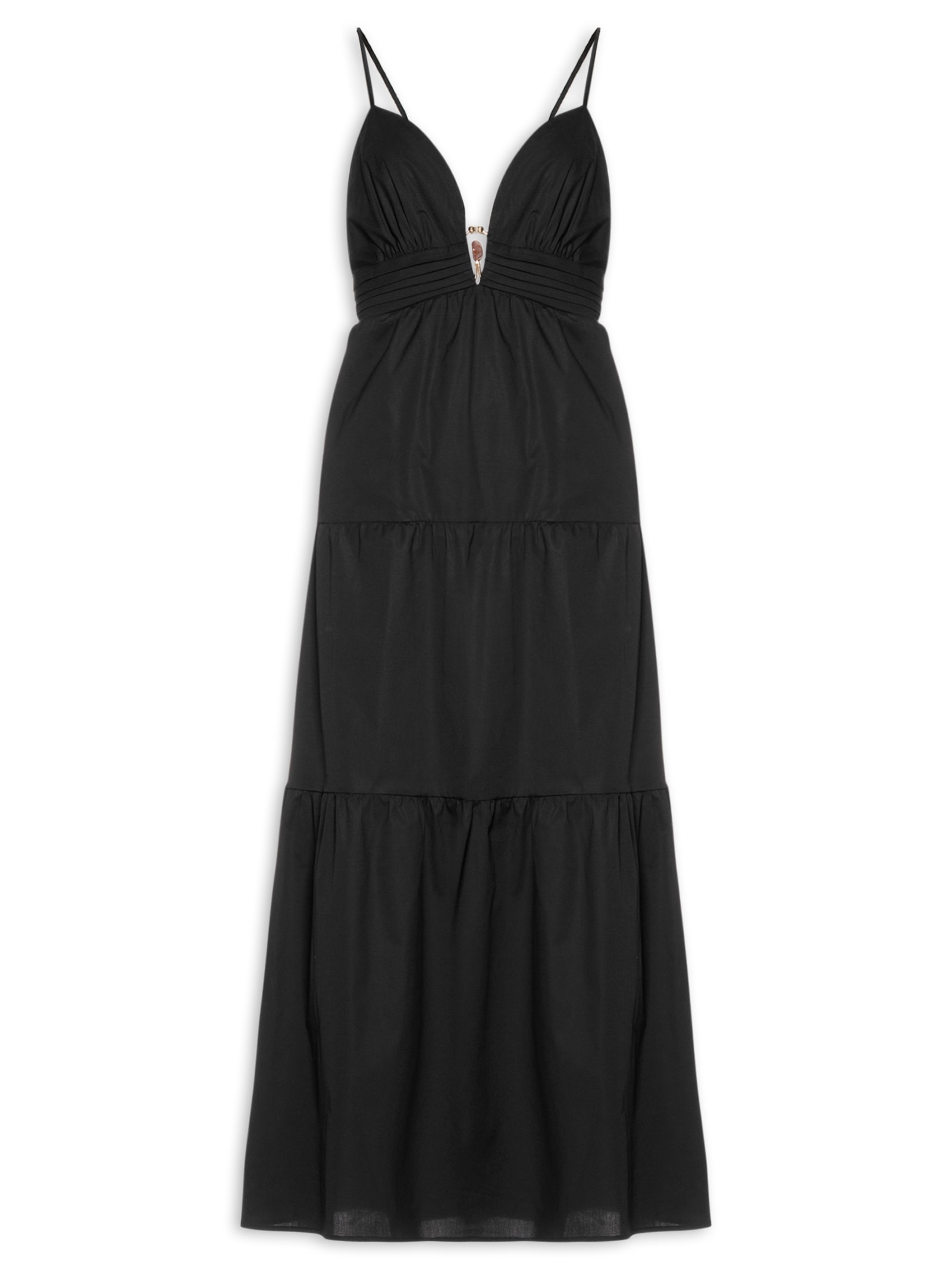 Vestido Metal Decote Preto Le Lis