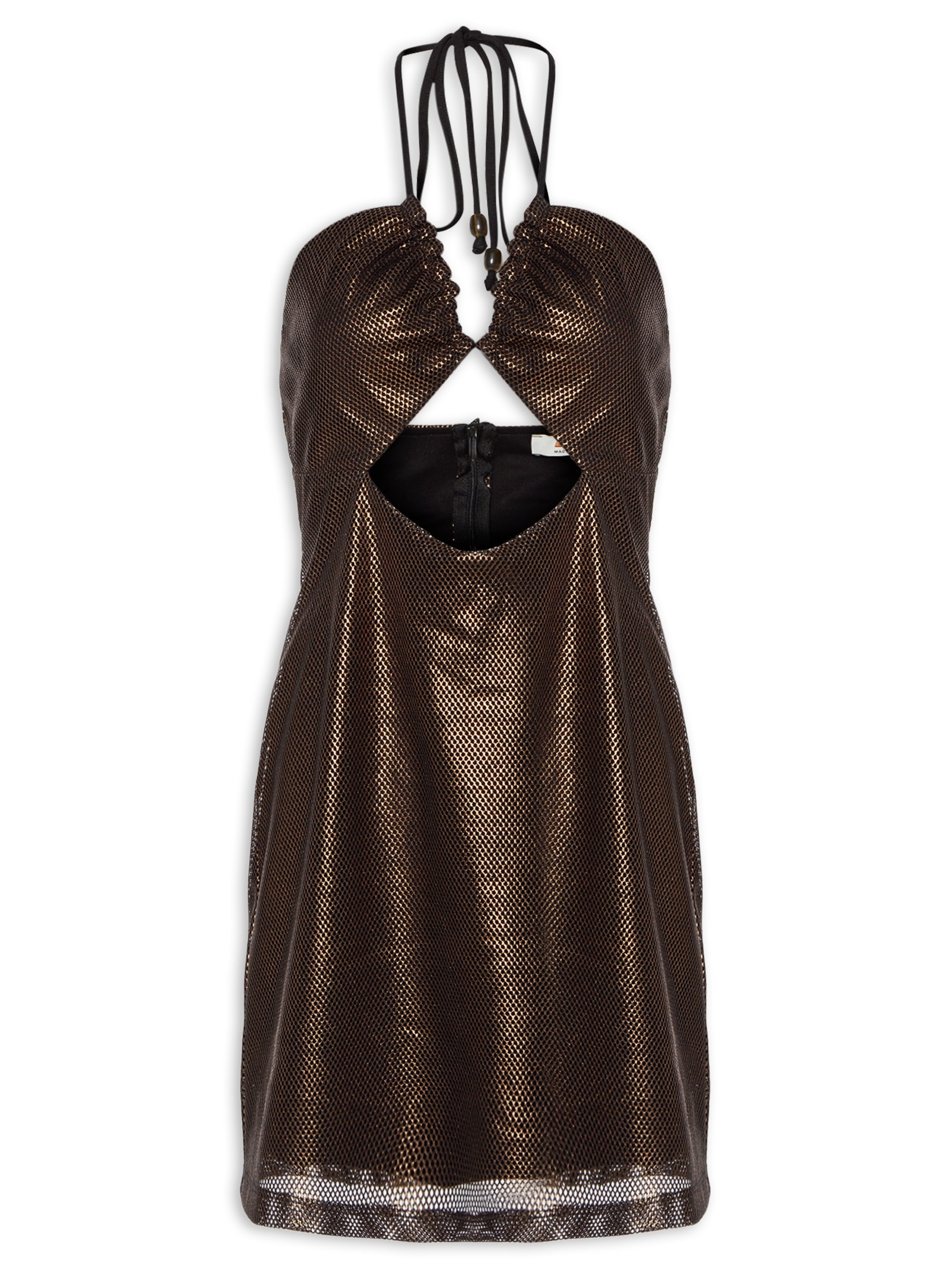 Vestido Metalizado Marrom Colcci