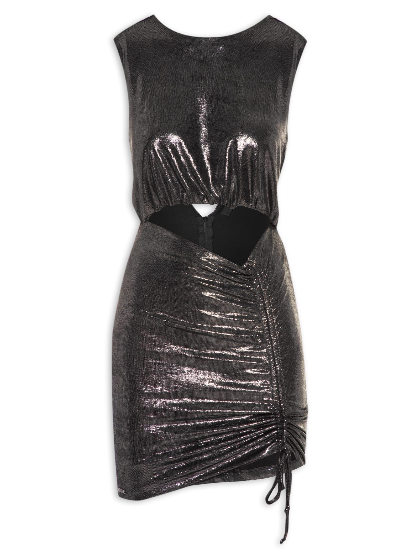 Vestido Metalizado Prata Colcci