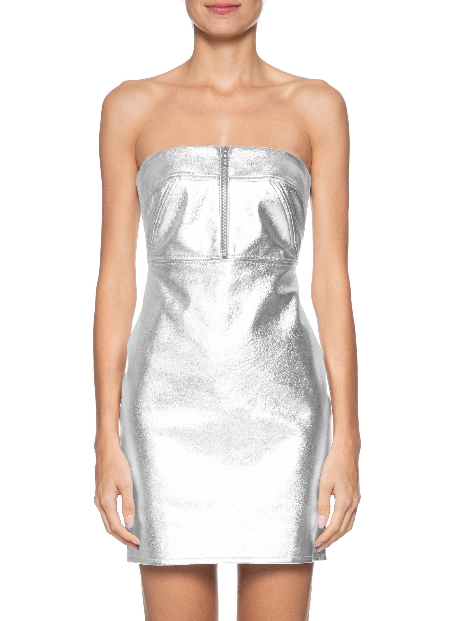 Vestido Metalizado Prata Colcci