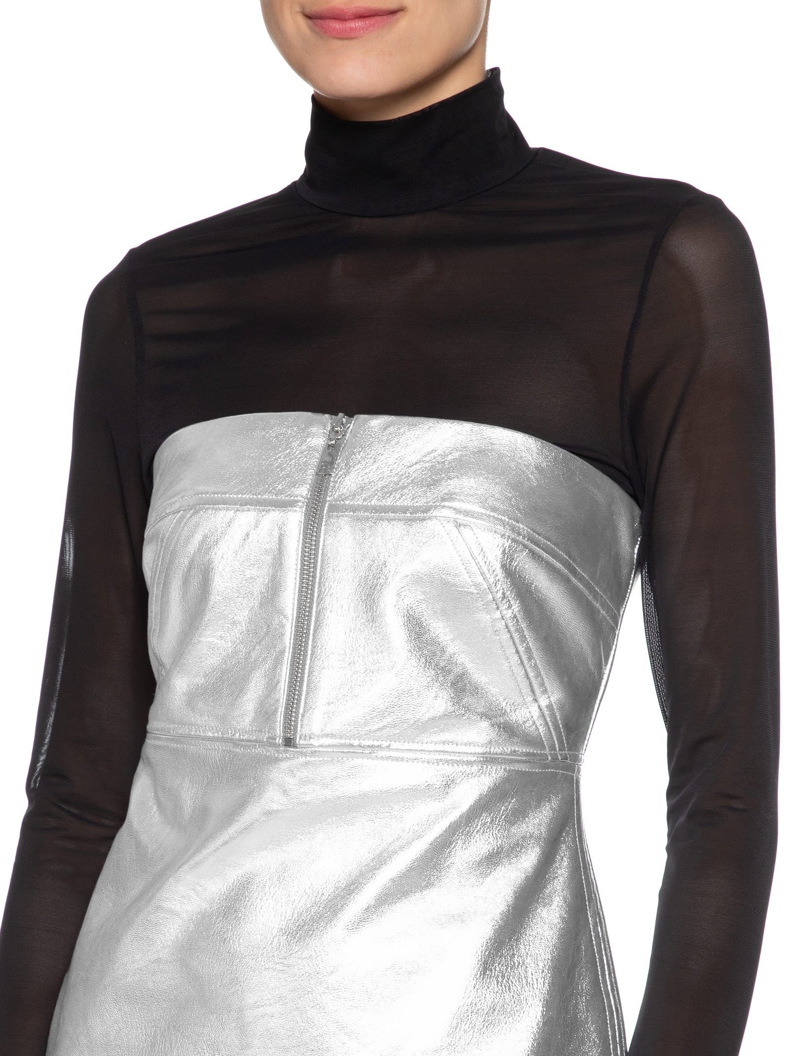 Vestido Metalizado Prata Colcci