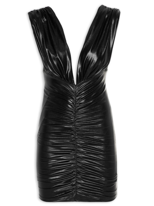 Vestido Metalizado - Preto