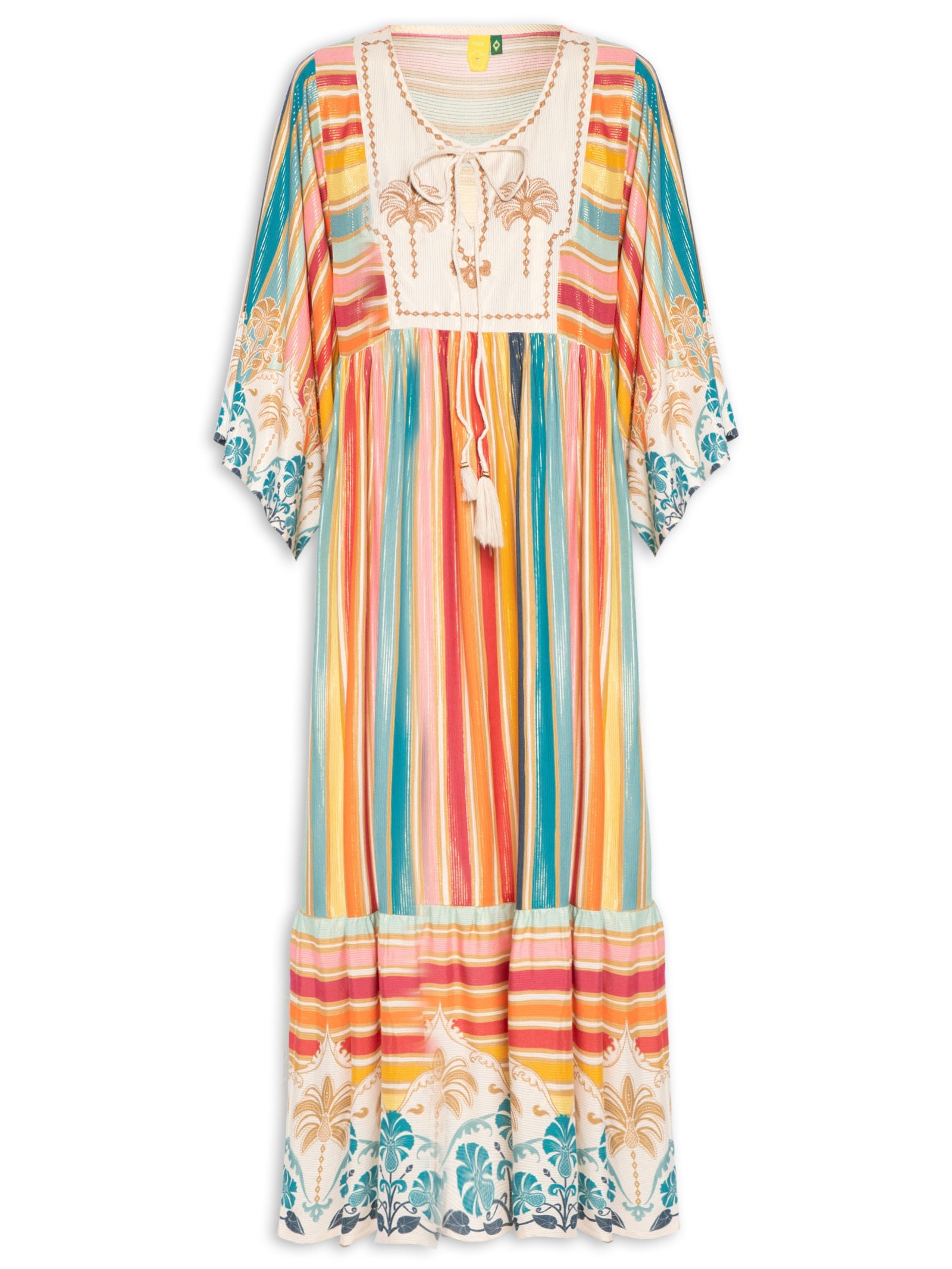 Vestido Midi Abacaxi Deco Rosa Farm