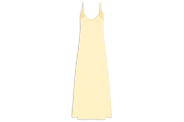 Vestido Midi Acetinado - Amarelo