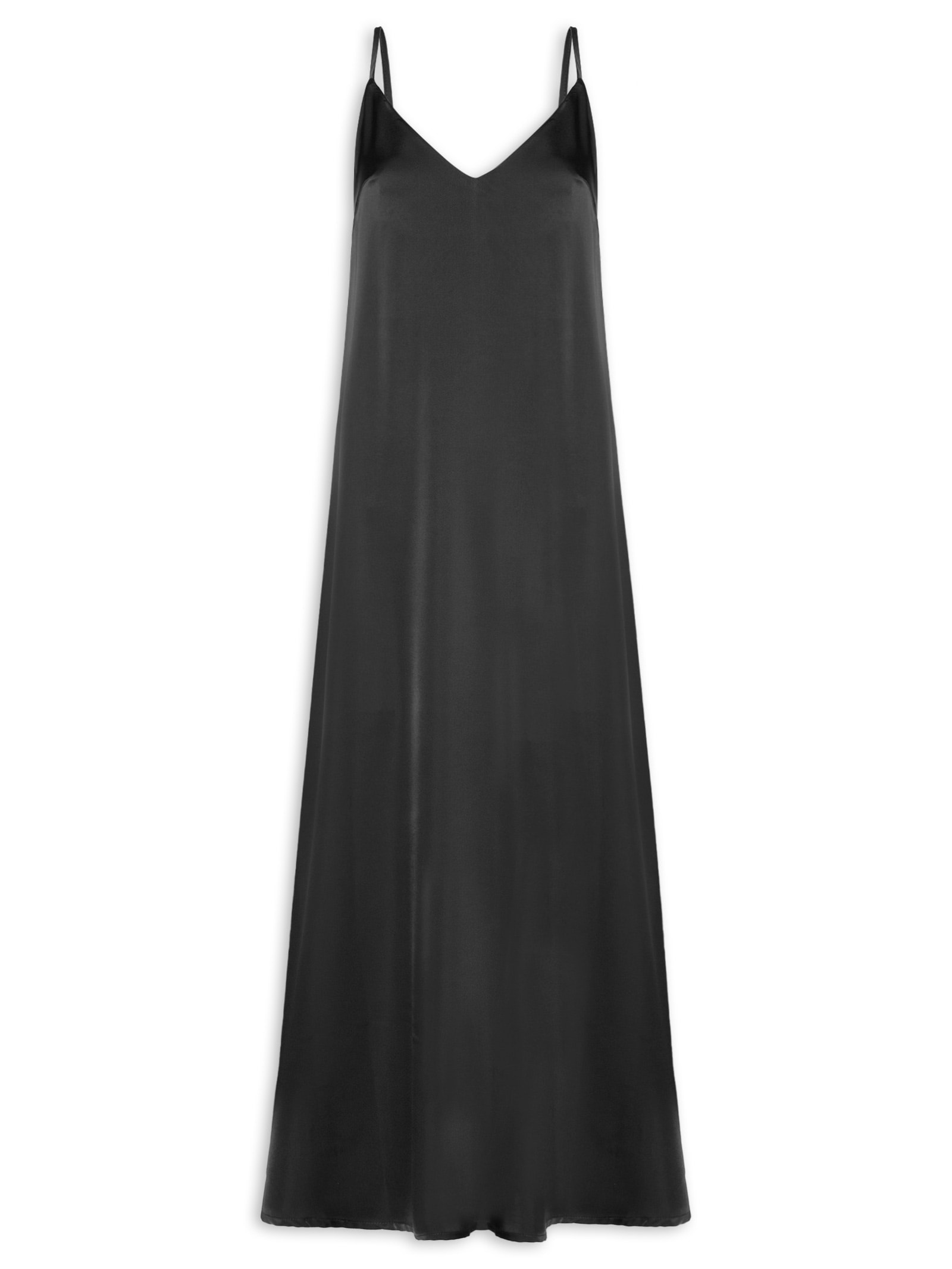 Vestido Midi Acetinado Preto Market 33