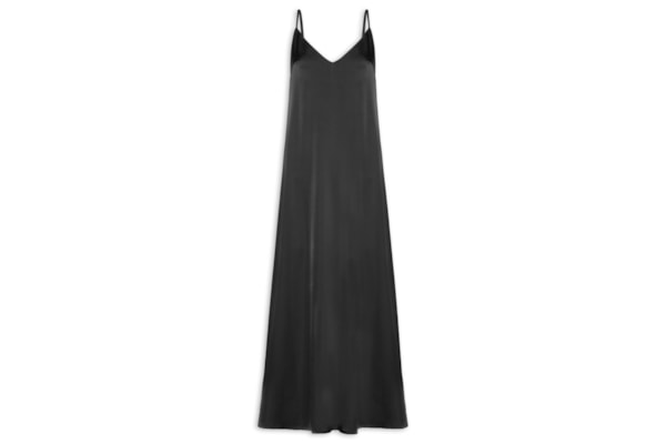 Vestido Midi Acetinado - Preto