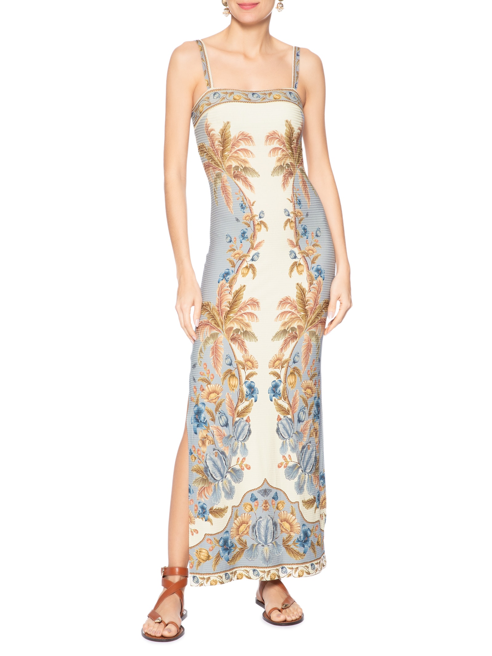 Vestido Midi Albânia – Azul Farm