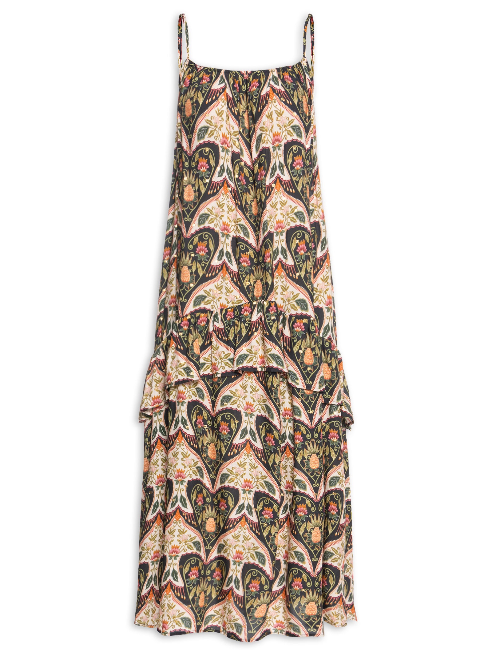 Vestido Midi Alça Andorinha Verde Farm