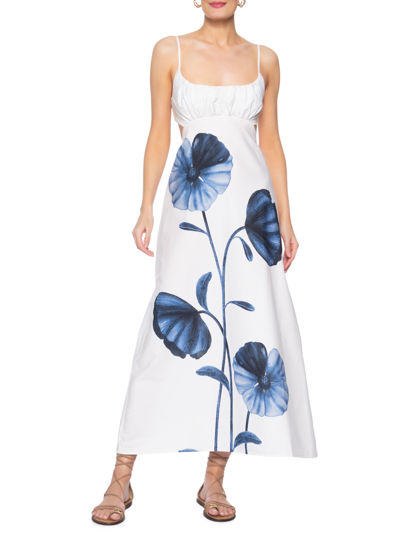 Vestido Midi Alça Ciana Branco Farm
