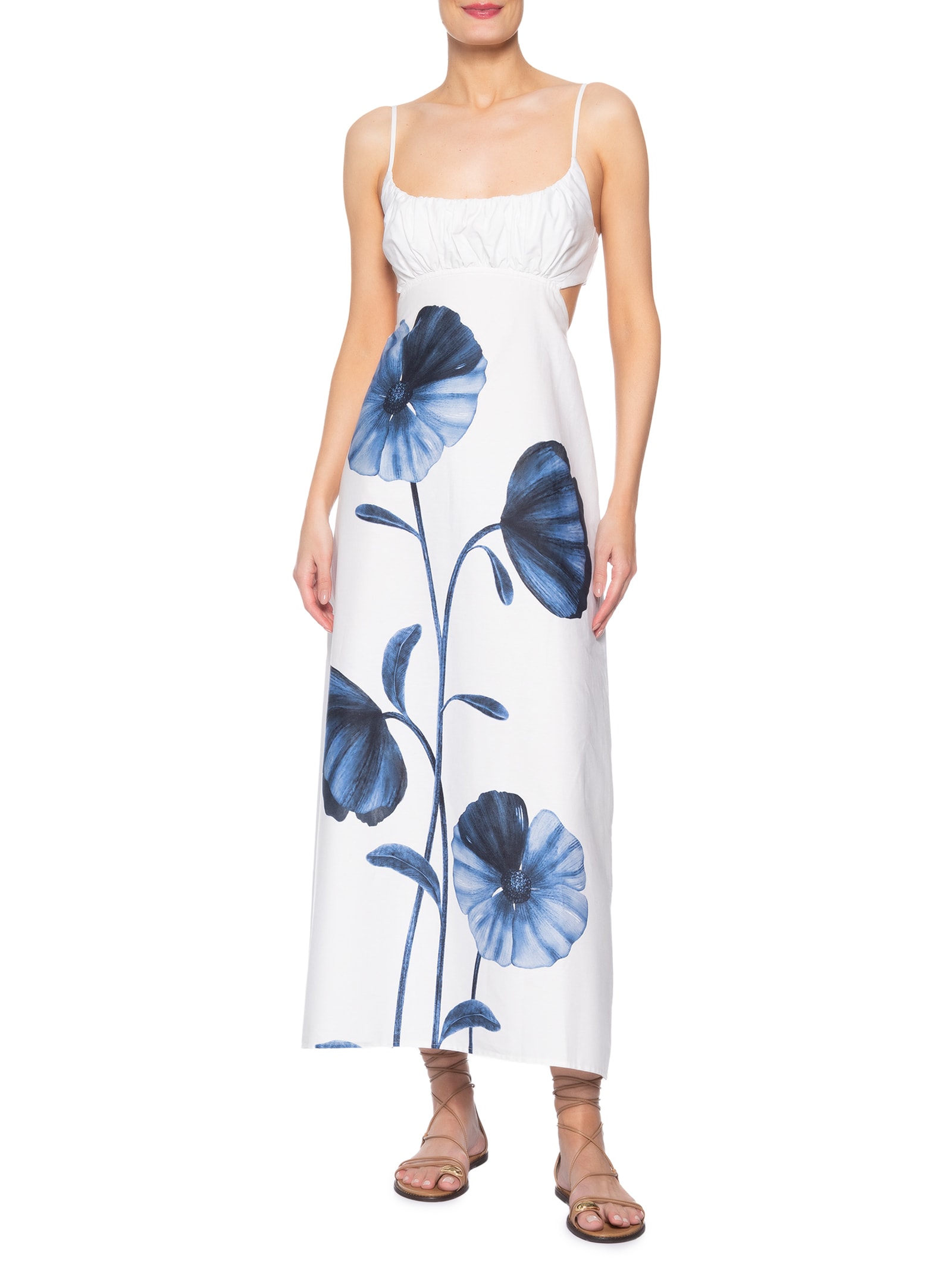 Vestido Midi Alça Ciana Branco Farm