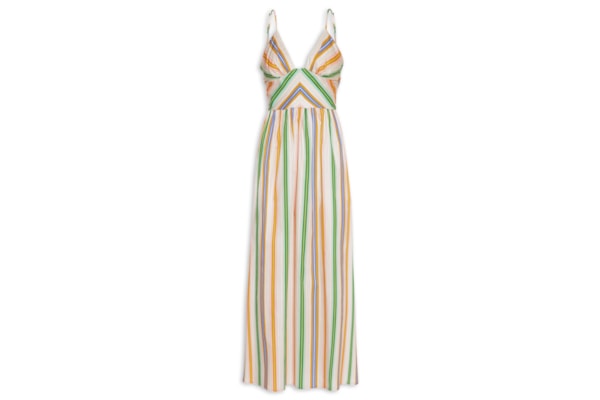 Vestido Midi Alça Listra Tropique - Rosa