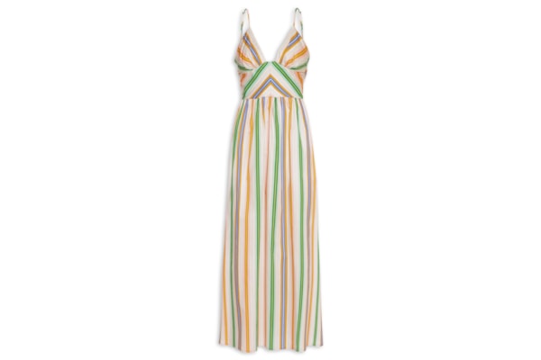 Vestido Midi Alça Listra Tropique - Rosa