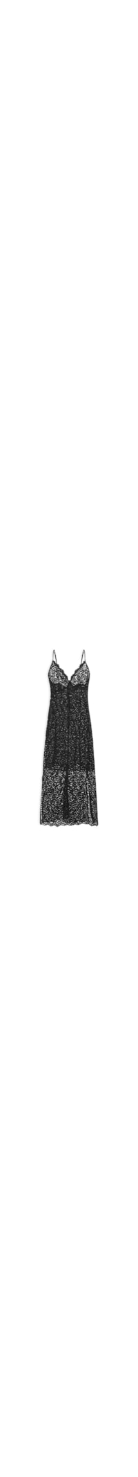 Vestido Midi Alça Renda -Preto