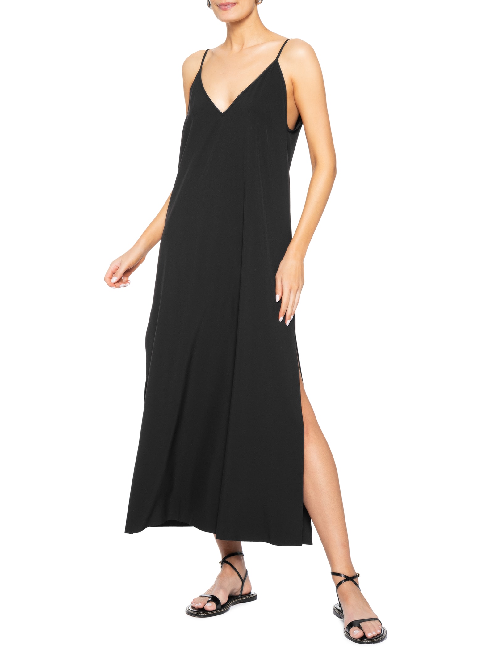 Vestido Midi Alças Superlight Preto Osklen