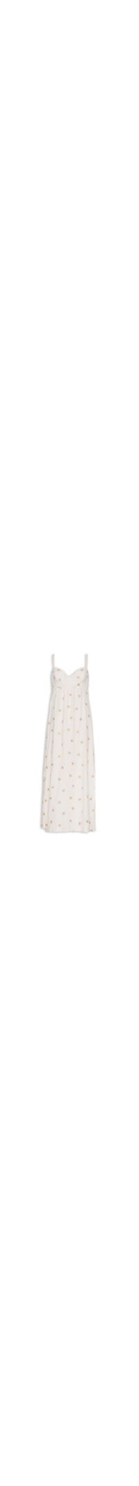 Vestido Midi Alcinha Bordado Floral - Branco