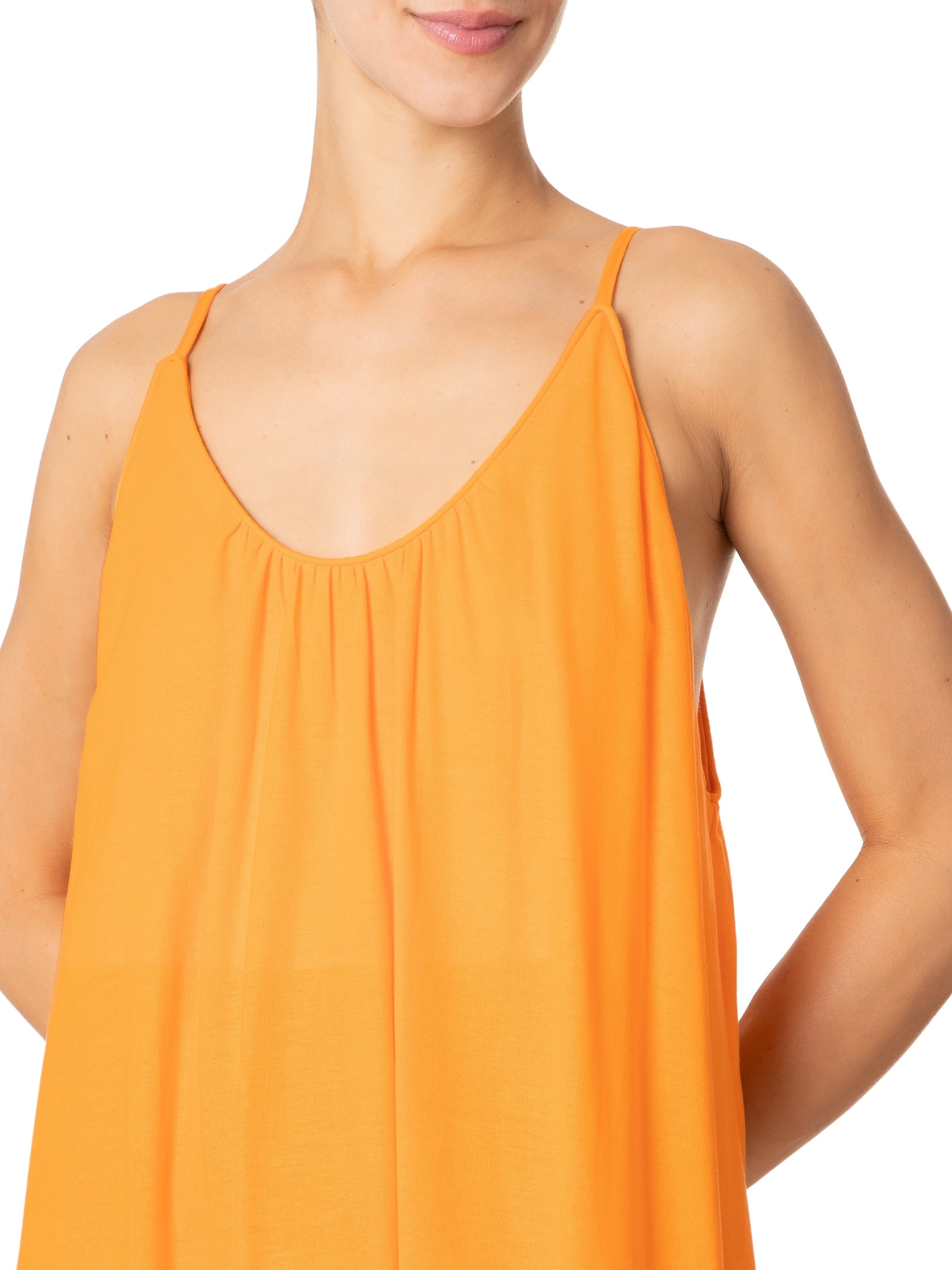 Vestido Midi Alcinhas Laranja Farm