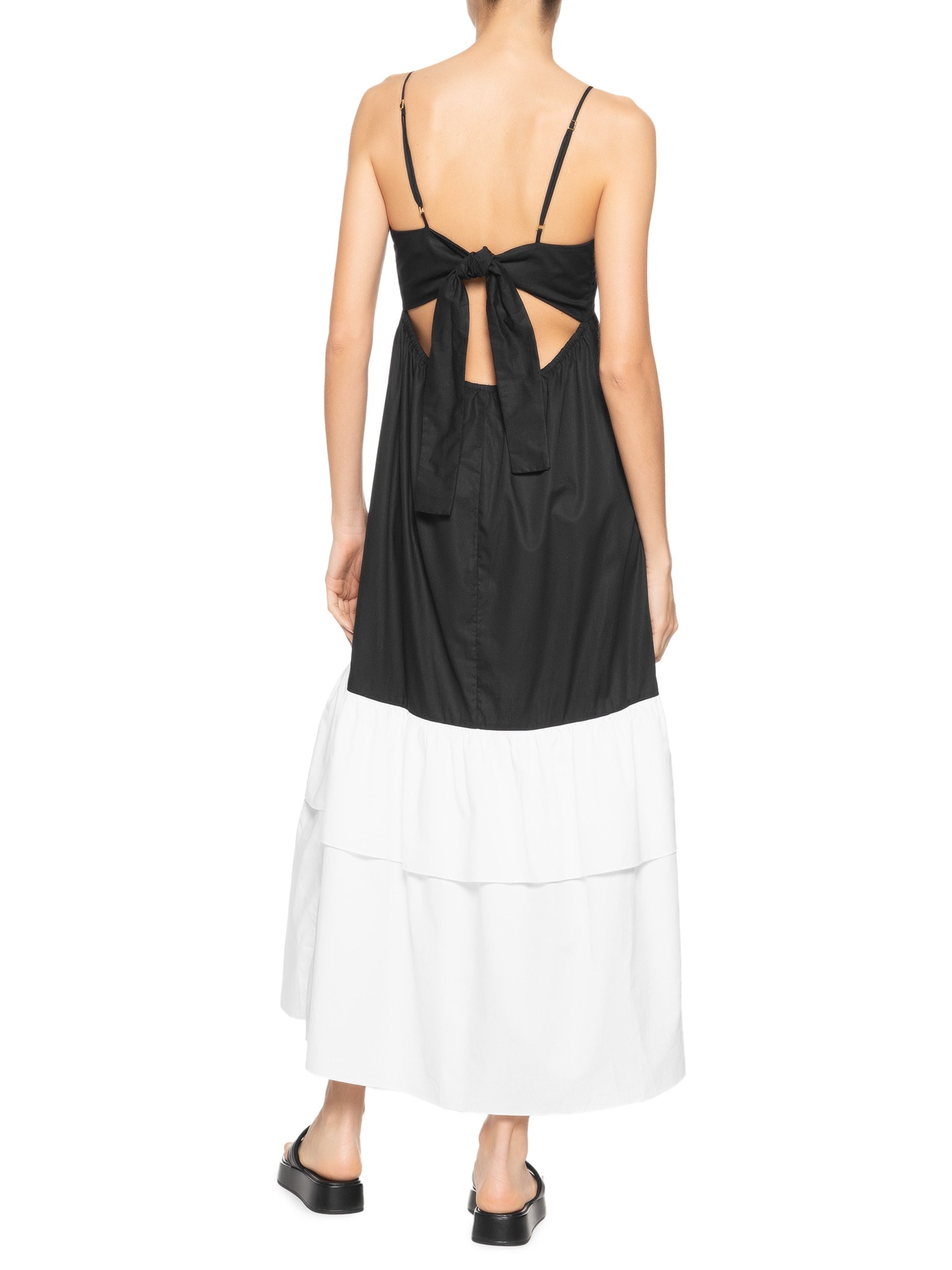 Vestido Midi Algodão Bicolor Preto Dress To