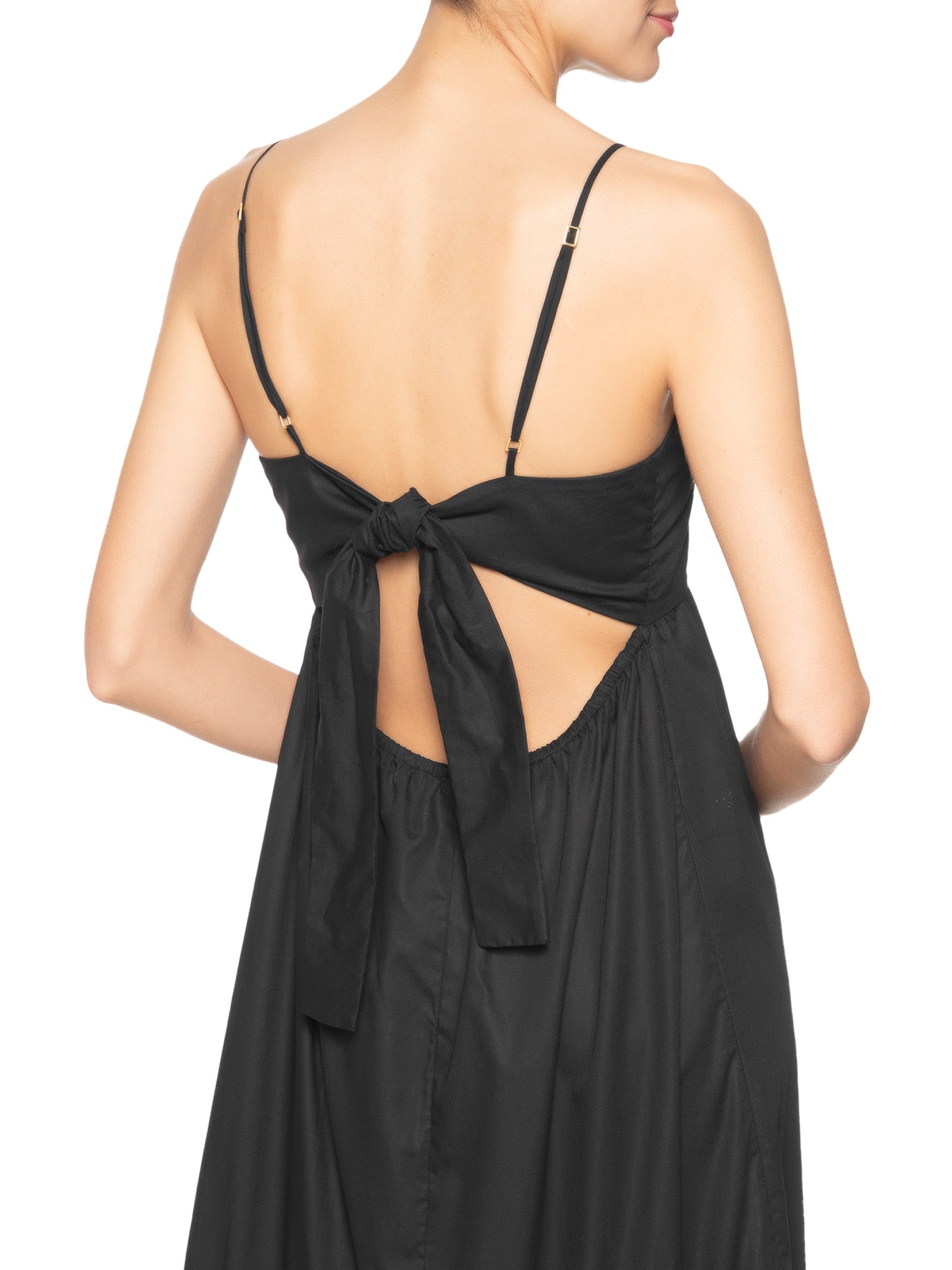 Vestido Midi Algodão Bicolor Preto Dress To