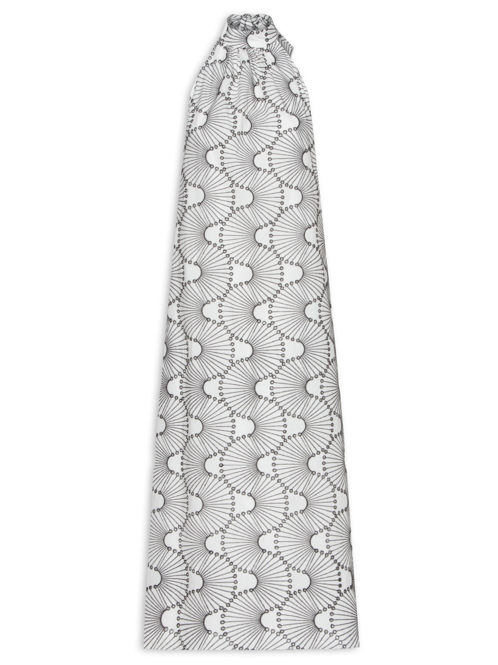 Vestido Midi Algodão Bordado Ondas Off White Dress To