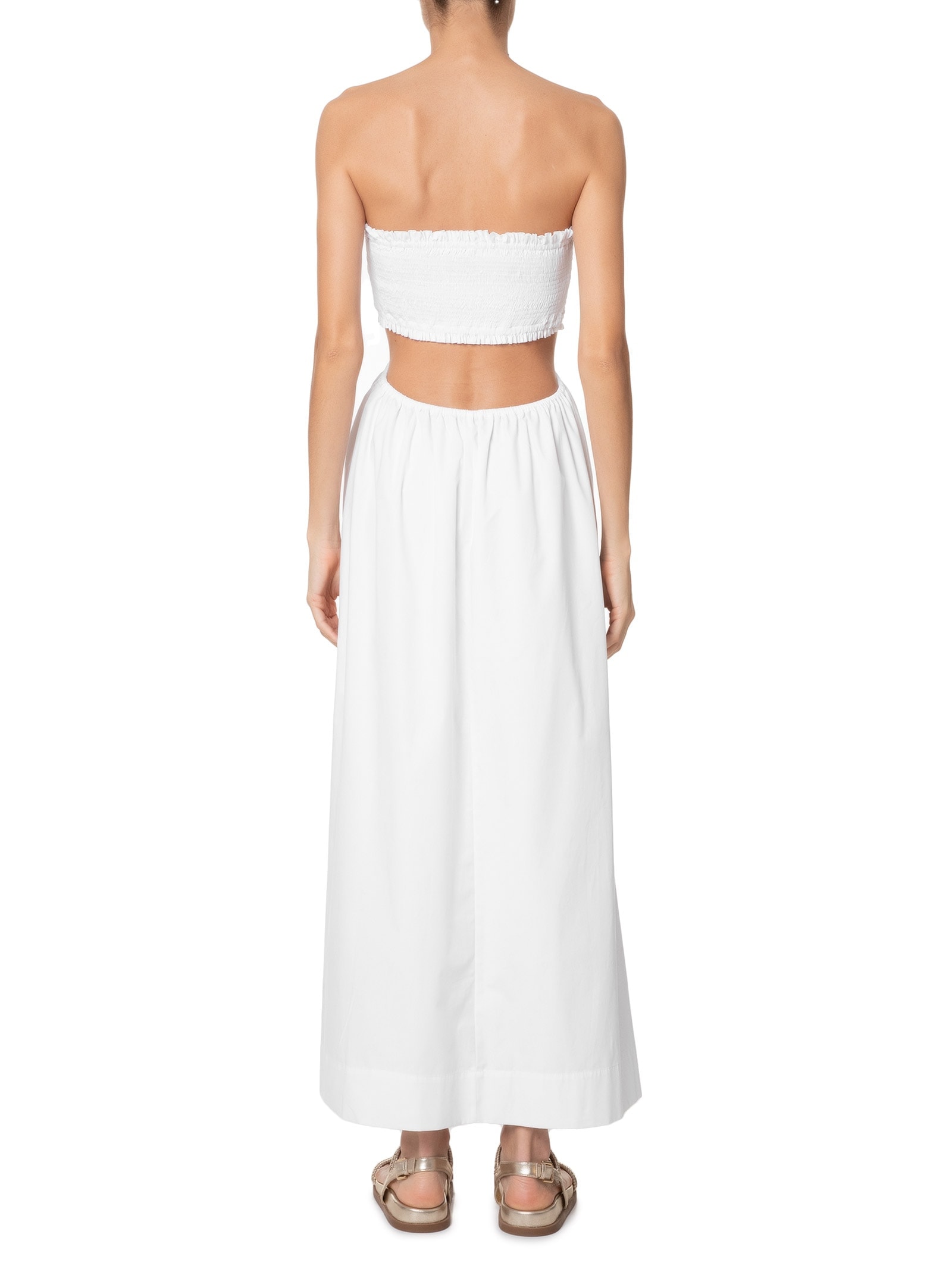 Vestido Midi Algodão Busto Lastex Branco Dress To