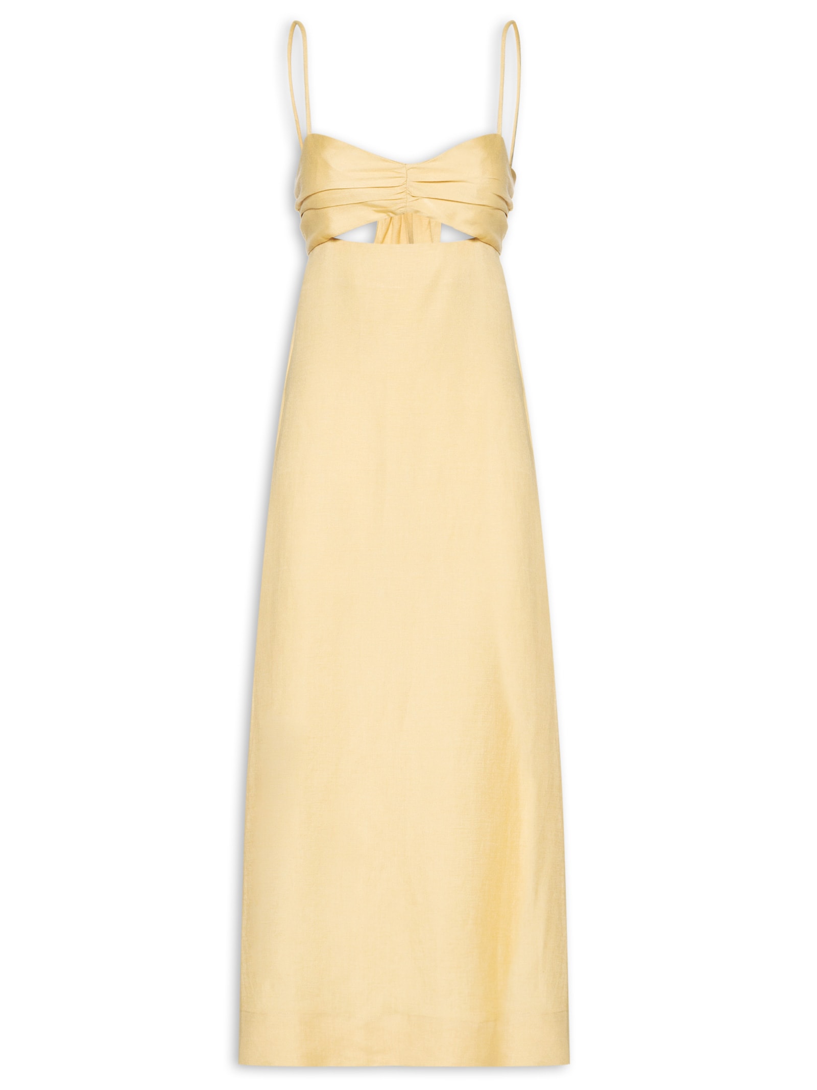 Vestido Midi Amarelo Amarração Amarelo Animale