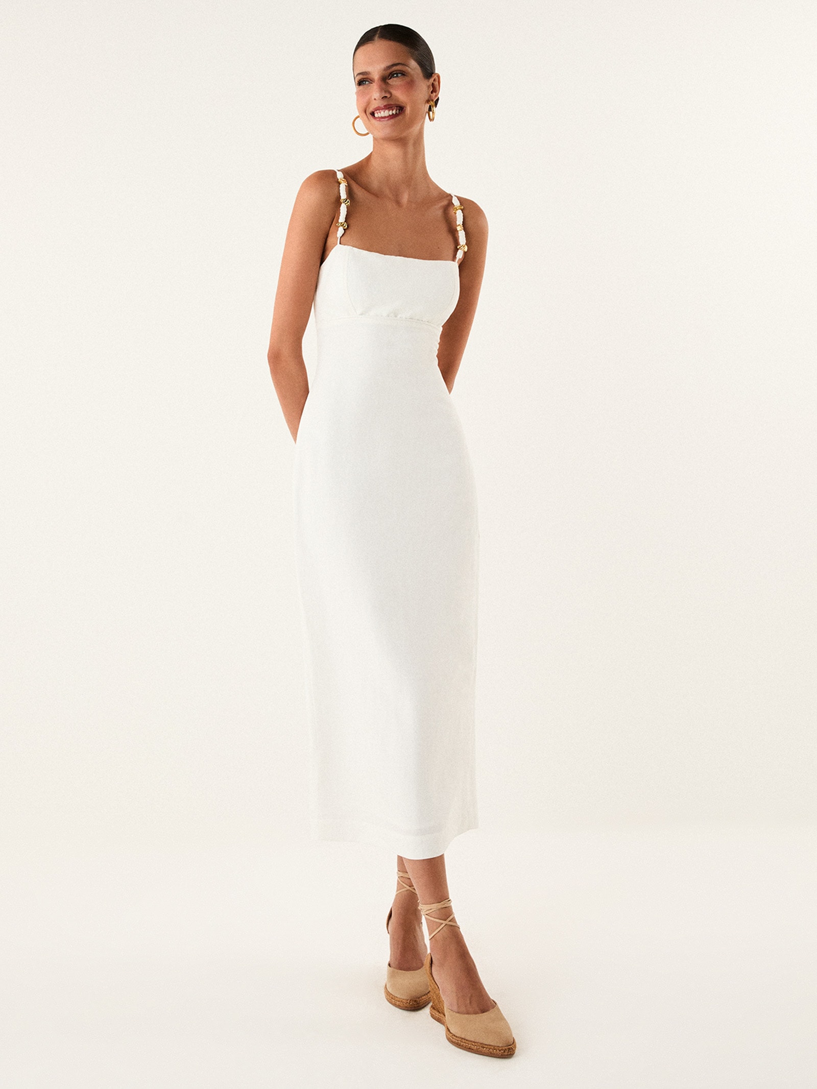 Vestido Midi Antonie Det Branco Vix