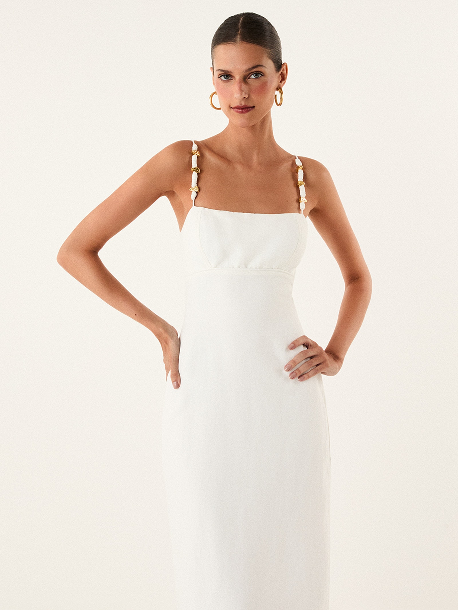Vestido Midi Antonie Det Branco Vix