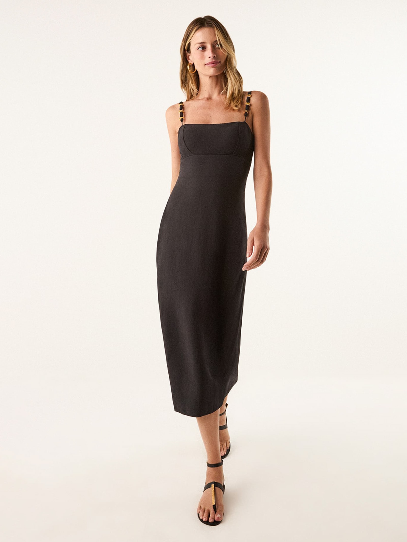 Vestido Midi Antonie Det – Preto Vix