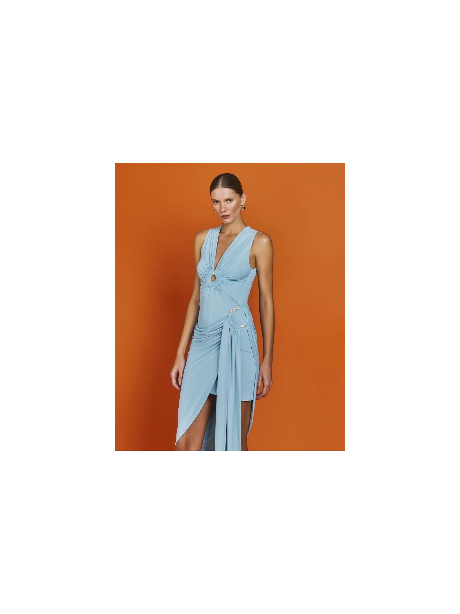 Vestido Midi Argolas Mareh Salácia Azul Céu Shop Ginger