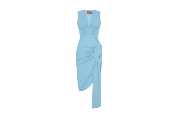 Vestido Midi Argolas Mareh Salácia Azul Céu