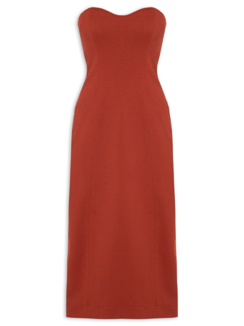 Vestido Midi Aro Textura – Vermelho