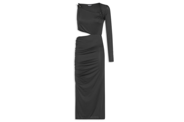 Vestido Midi Assimétrico - Preto