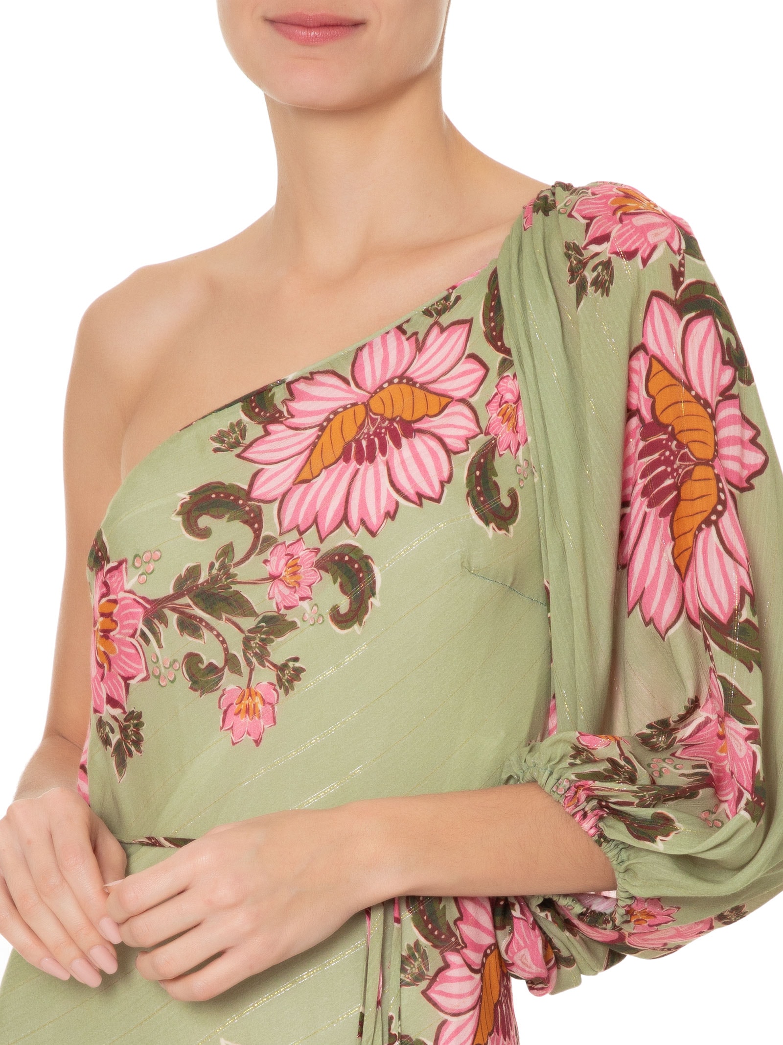 Vestido Midi Aurora Floral - Farm - Verde