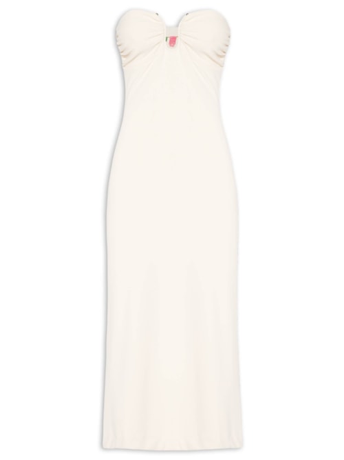 Vestido Midi Aviamento – Bege