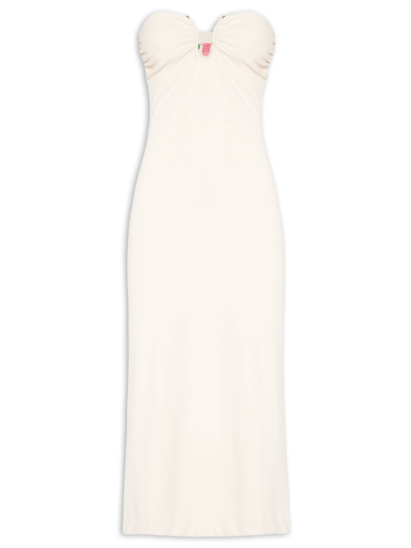Vestido Midi Aviamento Bege Farm