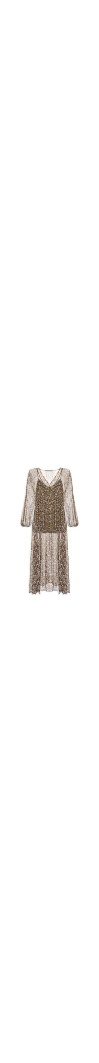 Vestido Midi Babados Liberty Seeds - Marrom