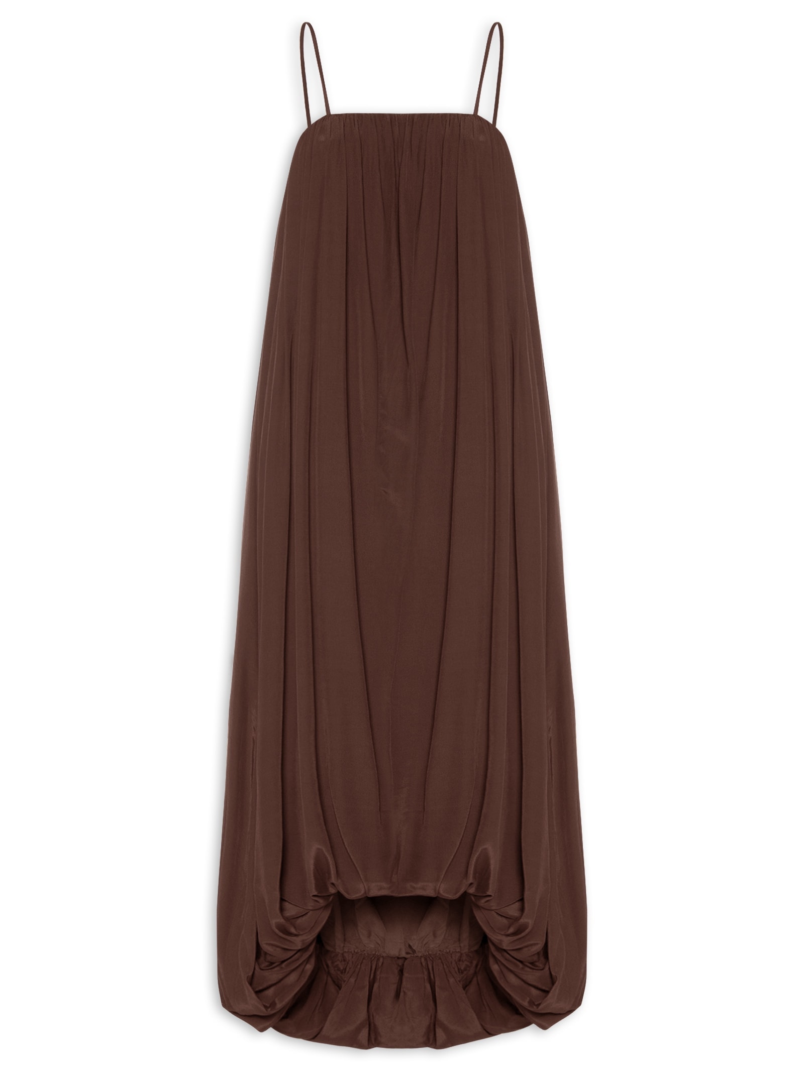 Vestido Midi Balonê Marrom '2Essential