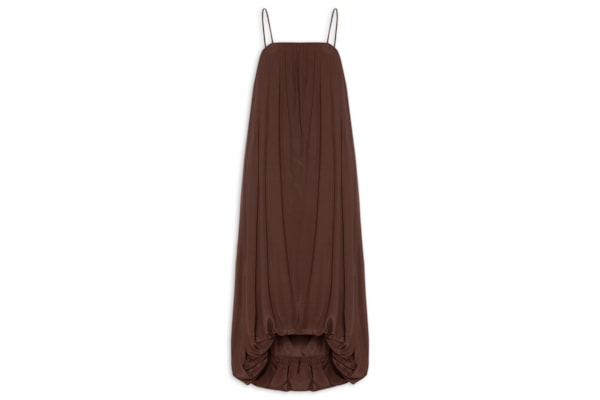 Vestido Midi Balonê - Marrom