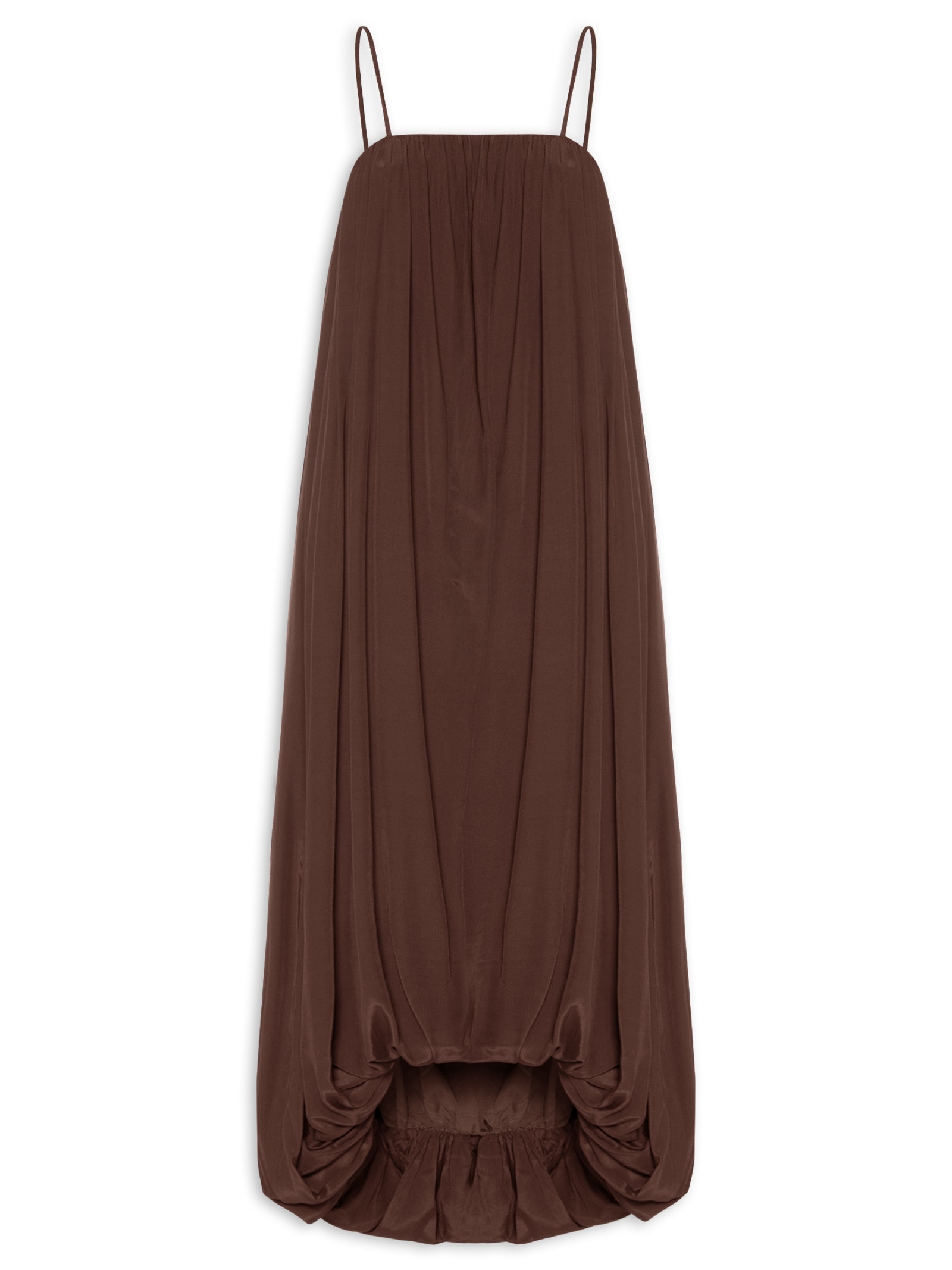 Vestido Midi Balonê Marrom '2Essential