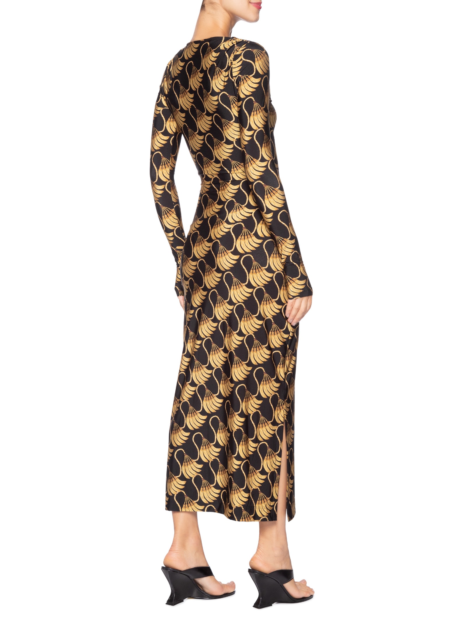 Vestido Midi Banana Tassel Preto Farm