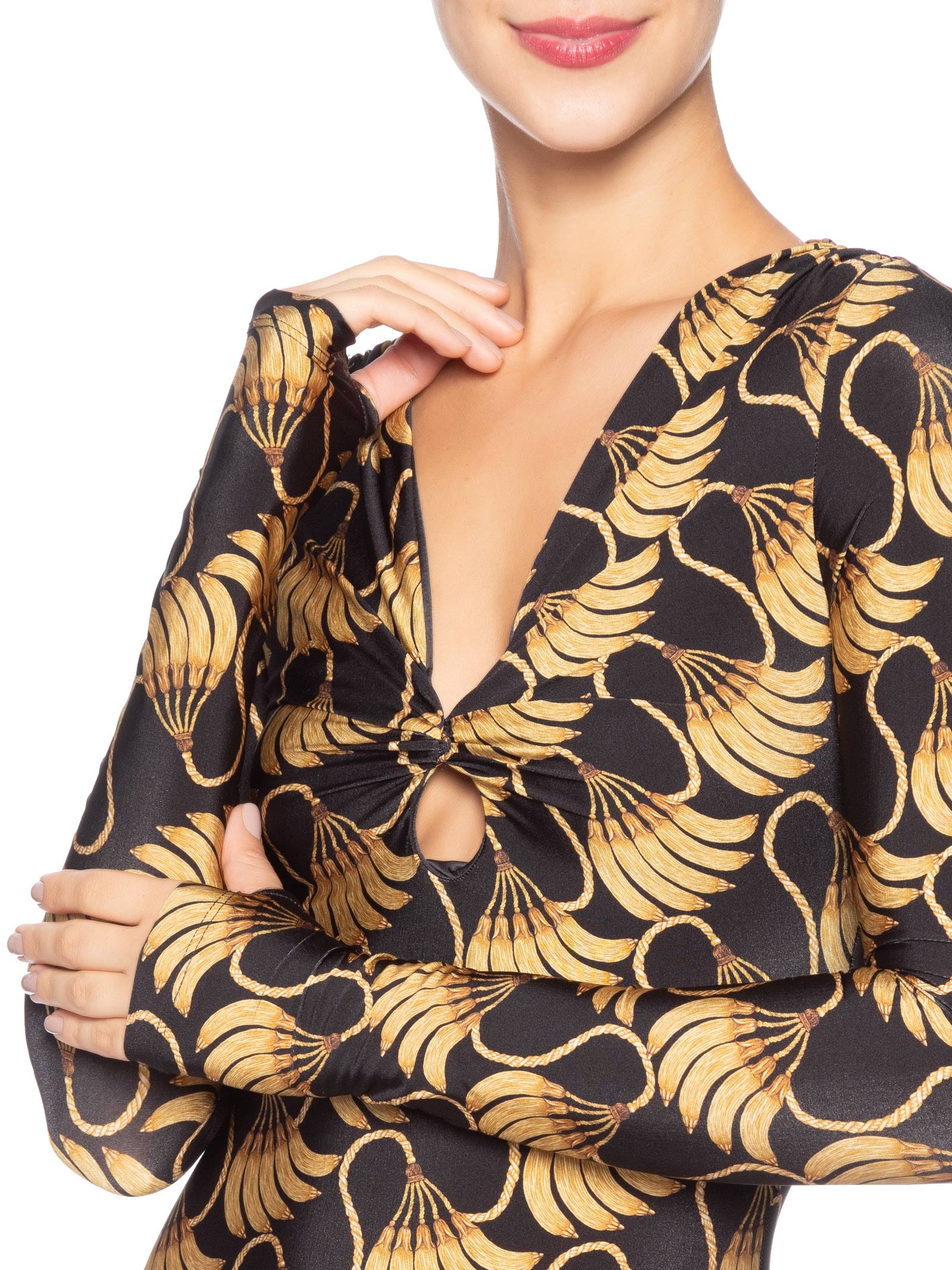 Vestido Midi Banana Tassel Preto Farm