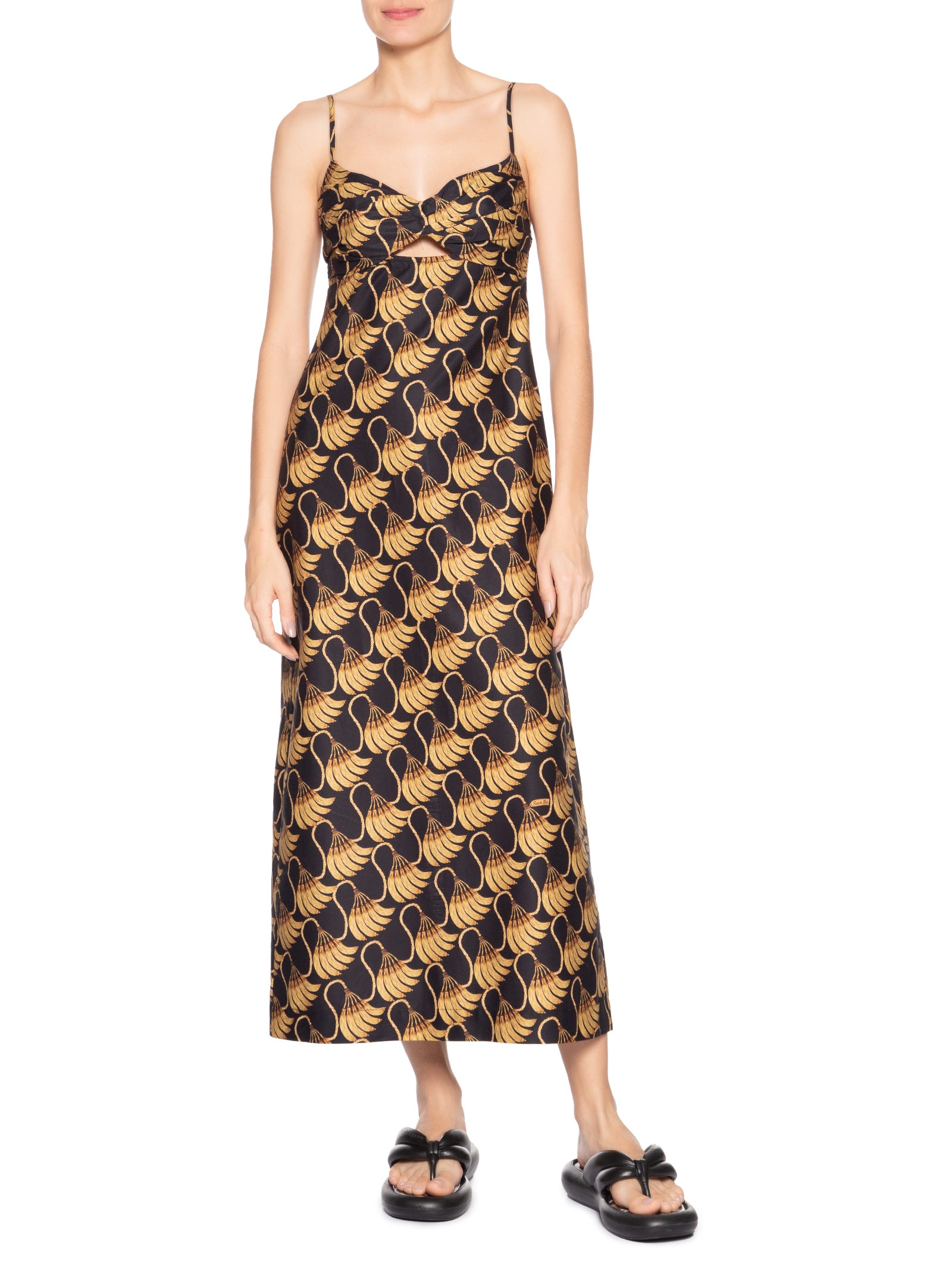 Vestido Midi Banana Tessel Mini Preto Farm